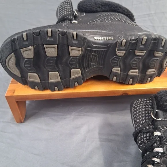 Skechers D'Lites Waterproof Winter Snow Boots Black Womens Size 9 - Picture 8 of 9